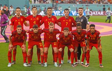 Once inicial del partido del Mundial de Qatar 2022 que enfrentó a la selección española contra Japón.