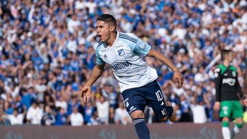 Partido de Liga BetPlay entre Millonarios y Atlético Nacional.