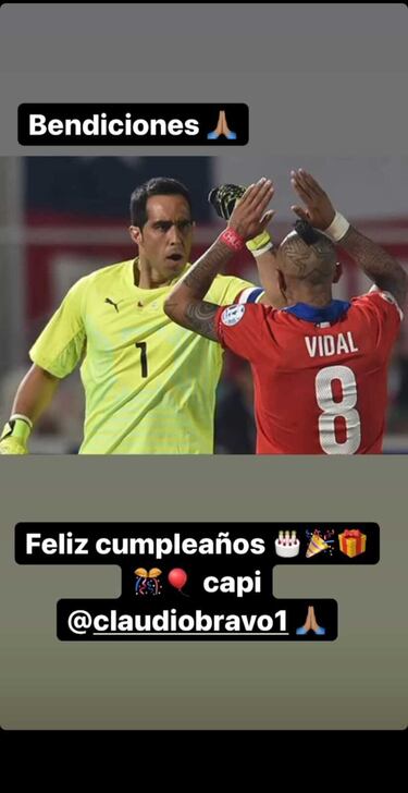 El saludo de cumpleaños de Arturo Vidal a Claudio Bravo