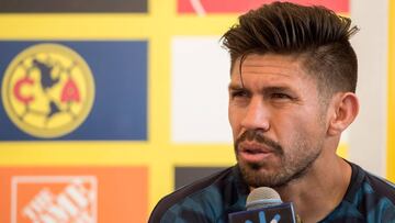Oribe Peralta, delantero del América, en conferencia de prensa.