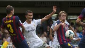 El colegiado Jaime Latre no pitó este penalti a Torró en el mini Clásico cuando iba a rematar a puerta vacía, lo que podía suponer también la roja para el culé Patric.
