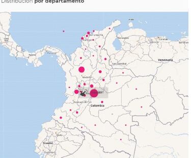 Mapa de casos y muertes por coronavirus por departamentos en Colombia: hoy, 10 de marzo