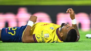 Rodrigo Aguirre of America during the Semi-Final first leg match between Cruz Azul and America as part of the Liga BBVA MX, Torneo Clausura 2025 at Olimpico Universitario Stadium on May 15, 2025 in Mexico City, Mexico.