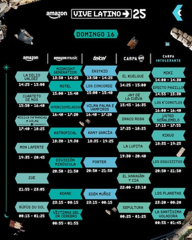 Vive Latino 2025: horarios oficiales, escenarios y actuaciones del festival cada día