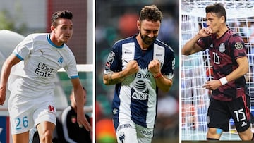 Florian Thauvin, Miguel Layún y Héctor Moreno durante partidos