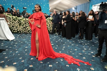 Mona Kosar Abdi, periodista y presentadora de televisin, posando en la alfombra roja.