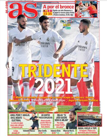 "Tridente 2021"... las portadas deportivas de hoy