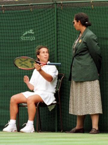 Gala León durante su participación en Wimblendon, en 1997 llegó a tercera ronda