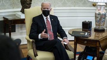 United States President Joe Biden meet with a group of labor leaders to discuss the American Rescue Plan and to get input on the President&acirc;&euro;&trade;s infrastructure plan at the White house in Washington, D.C., on Wednesday, Feb. 17, 2021. *** Lo