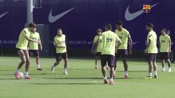 Último entreno del Barça con Setién muy pendiente