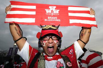 El rugby está de moda en Japón y se se puede ver en el ambiente previo a la disputa de los cuartos de final del Mundial de rugby entre la selección de Japón y y la sudafricana. 