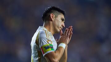 Jesus Angulo of Tigres during the 11th round match between Tigres UANL and Queretaro as part of the Liga BBVA MX, Torneo Clausura 2025 at Universitario Stadium, on March 07, 2025 in Monterrey, Nuevo Leon, Mexico.