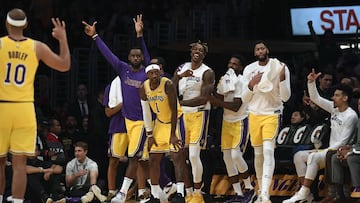 El banquillo de Los Ángeles Lakers, durante un partido de la NBA