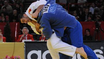 &Aacute;ngel Parra, durante un combate de judo.