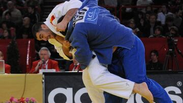 Ángel Parra, durante un combate de judo.