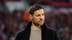 Soccer Football - Bundesliga - Bayer Leverkusen v VfL Wolfsburg - BayArena, Leverkusen, Germany - March 10, 2024 Bayer Leverkusen coach Xabi Alonso before the match REUTERS/Thilo Schmuelgen DFL REGULATIONS PROHIBIT ANY USE OF PHOTOGRAPHS AS IMAGE SEQUENCES AND/OR QUASI-VIDEO.