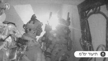 Officers from an Israeli special police unit take part in a rescue operation that freed Fernando Simon Marman and Louis Hare, hostages held by Hamas, at a location given as Gaza, in this still image taken from video released February 13, 2024. Israel Police via X/Handout via REUTERS THIS IMAGE HAS BEEN SUPPLIED BY A THIRD PARTY. NO RESALES. NO ARCHIVES. MANDATORY CREDIT