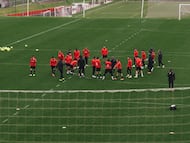 Entrenamiento del Sporting en Mareo.