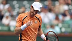 El tenista británico Andy Murray celebra un punto durante su partido ante David Goffin en el Masters 1.000 de Indian Wells.