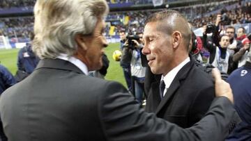 Pellegrini y Simeone, en el debut del primero.
