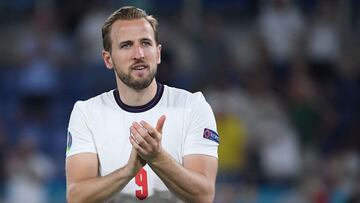 Harry Kane celebra la victoria conseguida ante Ucrania en los cuartos de final de la Eurocopa.