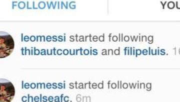 Messi empieza a seguir la cuenta del Chelsea en Instagram