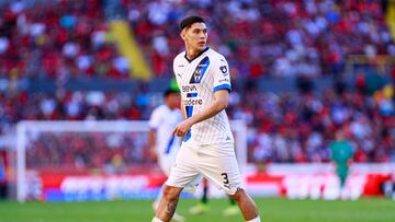 Gerardo Arteaga of Monterrey during the 12th round match between Atlas and Monterrey as part of the Torneo Clausura 2024 Liga BBVA MX at Jalisco Stadium on March 17, 2024 in Guadalajara, Jalisco, Mexico.