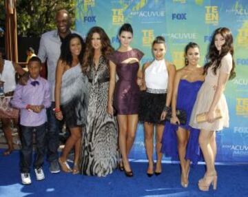 Lamar Odom con su exmujer, la 'celebrity' Khloe Kardashian y sus hijos.