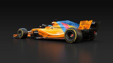 El dise?o Est¨¢ inspirado por el propio Fernando Alonso, basado en el distintivo azul, amarillo y rojo de los colores de su casco (los que rinden un homenaje considerable a su regi¨®n natal de Asturias, en el norte de Espa?a).