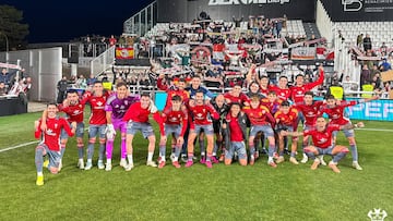 El Albacete celebra su pase en la Copa del Rey.