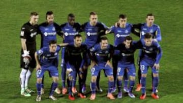 El once inicial del Getafe en su &uacute;ltimo partido, frente al Sevilla.