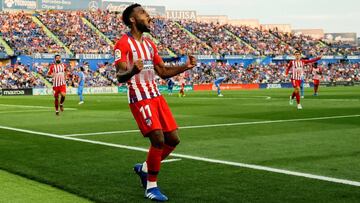 Lemar celebra su gol, el 0-2, al Getafe.