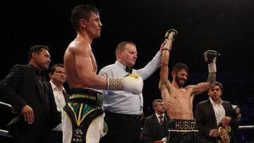 Jorge Linares celebra su victoria ante Anthony Crolla en Manchester.