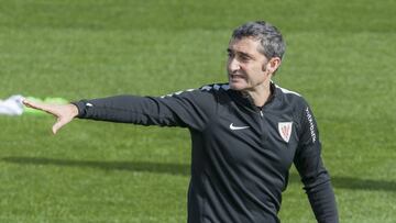 Valverde, durante una sesi&oacute;n en Lezama. 