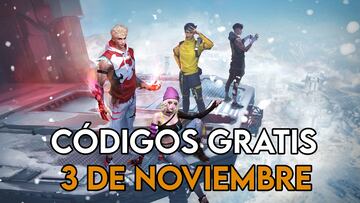 Free Fire códigos gratis 3 de noviembre