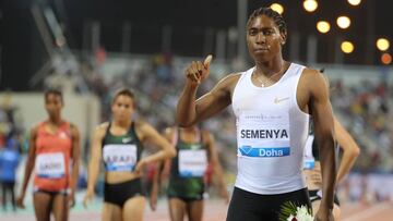 Caster Semenya, tras su victoria en la Diamond League de Doha.