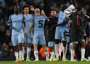 Los jugadores del Manchester City celebraron su victoria.