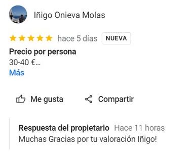 Íñigo Onieva se responde a sí mismo en las valoraciones de su propio restaurante