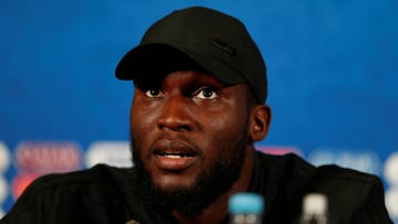 Lukaku en rueda de prensa. 