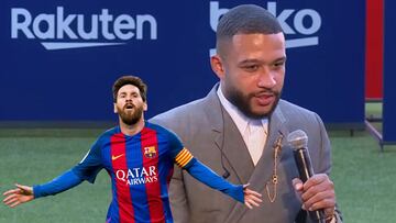 Memphis, en su presentación con el Barça: "Será un sueño para mi jugar conMessi"