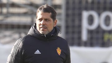 José Luis Rodríguez Loreto, segundo entrenador del Real Zaragoza, en un entrenamiento en la Ciudad Deportiva.