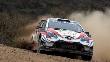LEON, MEXICO - MARCH 14: Sebastien Ogier of France and Julien Ingrassia of France compete with their Toyota Gazoo Racing WRT Toyota Yaris WRC during FIA World Rally Championship Mexico Day Two on March 14, 2020 in LEON, Mexico. (Photo by Massimo Bettiol/Getty Images)