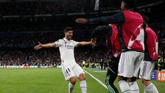 Asensio celebra el segundo gol del Madrid.