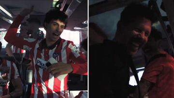 Simeone desatado con "Tusa": la animada fiesta del Atleti en el bus