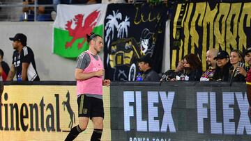 Jul 29, 2022; Los Angeles, California, USA; Los Angeles FC forward Gareth Bale (11) before entering the match against Seattle Sounders during the second half at Banc of California Stadium. Mandatory Credit: Gary A. Vasquez-USA TODAY Sports