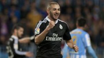 Benzema abrió la cuenta ante el Málaga.