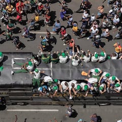 Fiesta en las calles de Pretoria y Johannesburgo