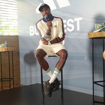 Noah Lyles, en el evento de Adidas en Budapest.