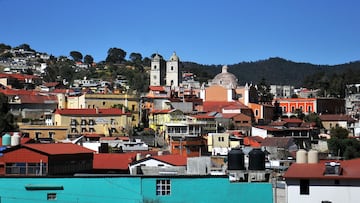 Vista general de la ciudad Mineral del Monte, cuna del fútbol en México, situada cerca de Pachuca.