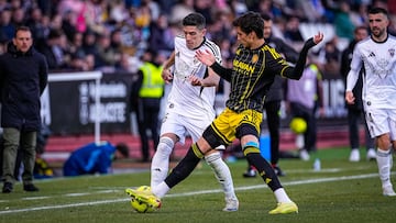 Fran Gámez en el partido ante el Zaragoza.